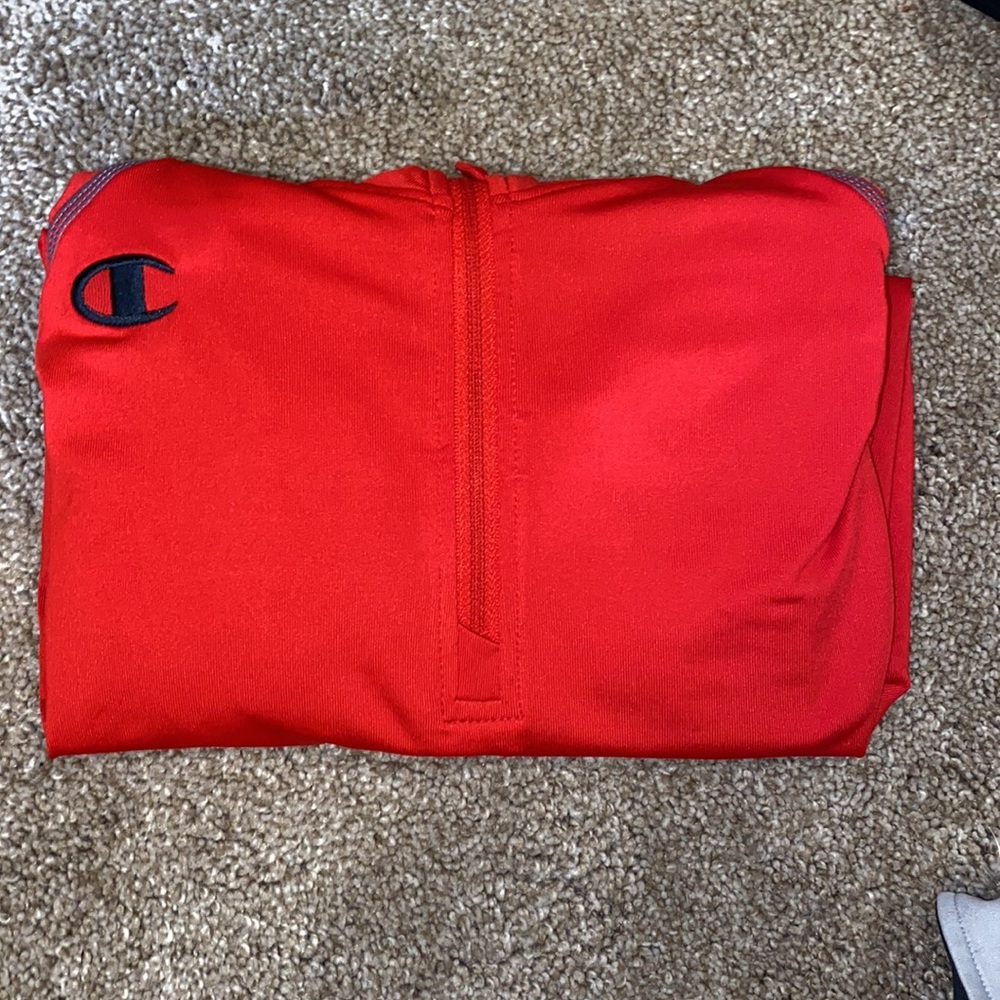 Red long sleeve champion quarter zip